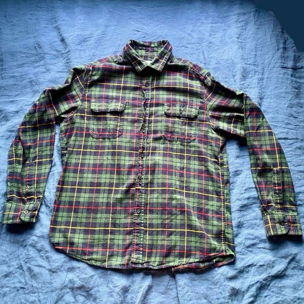 Goodfellow & Co Green and Red Casual Button Down Shirt